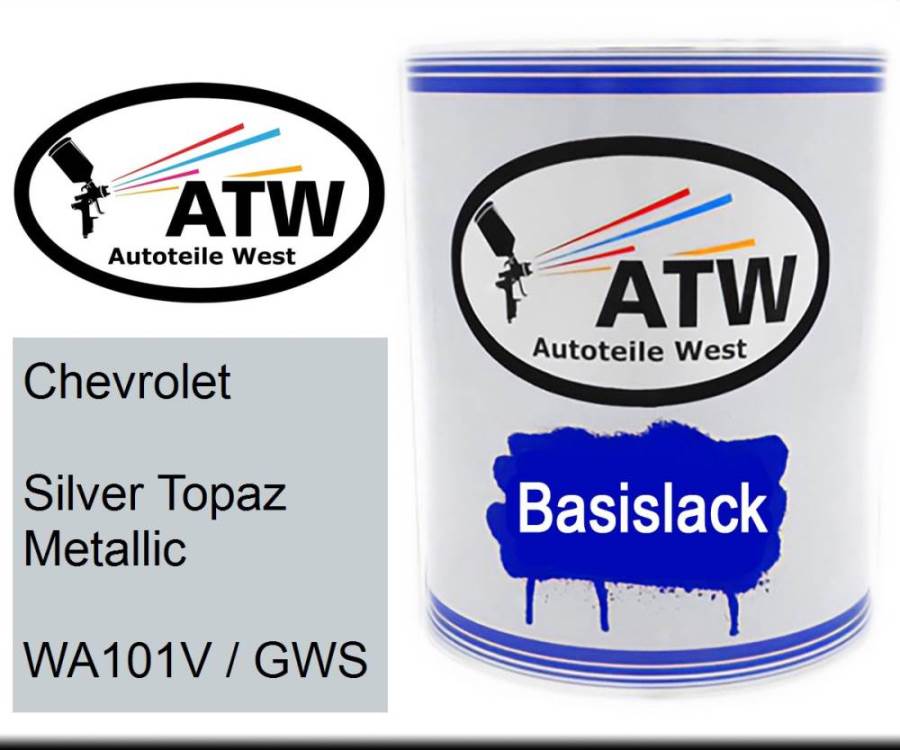 Chevrolet, Silver Topaz Metallic, WA101V / GWS: 1L Lackdose, von ATW Autoteile West.